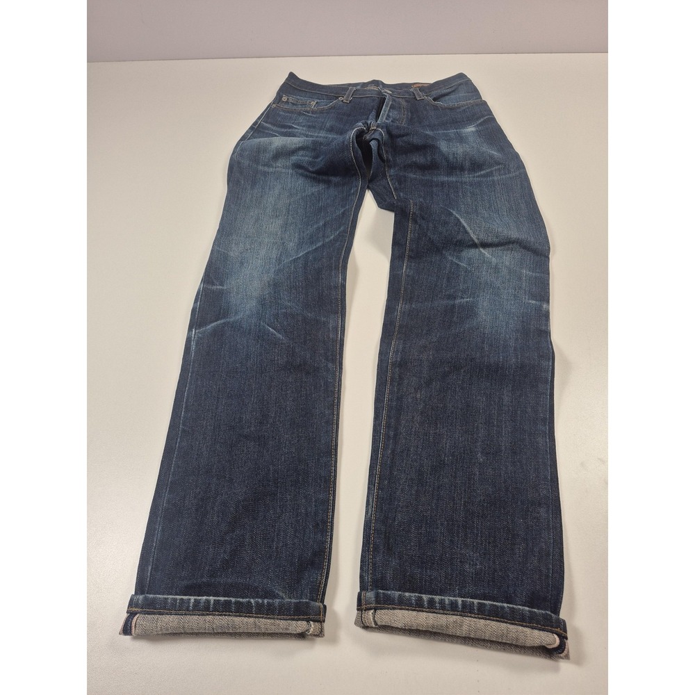 Albam Jeans Mens 31x34 Blue Straight Leg Selvedge Denim Button Fly Made England
